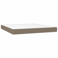 Vidaxl Box spring postelja z vzmetnico taupe 160x200 cm blago