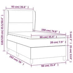 Vidaxl Box spring postelja z vzmetnico črn 90x190 cm blago