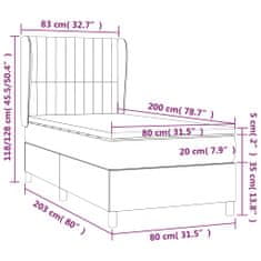 Vidaxl Box spring postelja z vzmetnico svetlo siva 80x200 cm blago