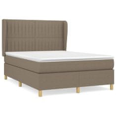 Vidaxl Box spring postelja z vzmetnico taupe 140x190 cm blago