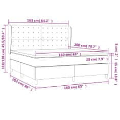 Vidaxl Box spring postelja z vzmetnico temno siva 160x200 cm blago