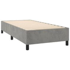 Vidaxl Box spring postelja z vzmetnico svetlo siv 90x190 cm žamet