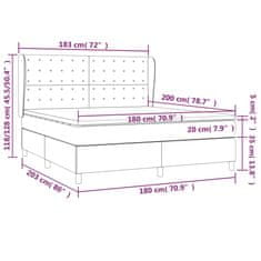 Vidaxl Box spring postelja z vzmetnico temno rjava 180x200 cm blago