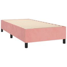 Vidaxl Box spring postelja z vzmetnico roza 90x190 cm žamet