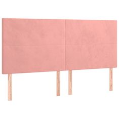 Vidaxl Box spring postelja z vzmetnico roza 180x200 cm žamet