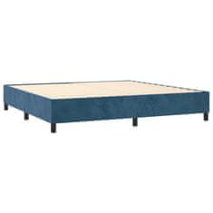 Vidaxl Box spring postelja z vzmetnico temno modra 180x200 cm žamet