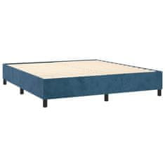 Vidaxl Box spring postelja z vzmetnico temno modra 180x200 cm žamet