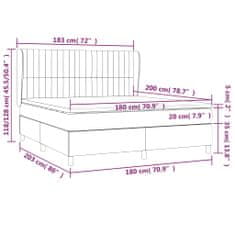 Vidaxl Box spring postelja z vzmetnico temno rjava 180x200 cm blago