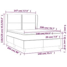 Vidaxl Box spring postelja z vzmetnico modra 140x200 cm blago