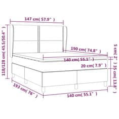 Vidaxl Box spring posteljni z vzmetnico svetlo siv 140x190 cm blago