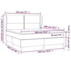 Vidaxl Box spring postelja z vzmetnico temno rjava 180x200 cm blago