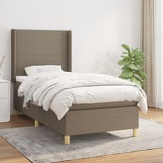 Vidaxl Box spring postelja z vzmetnico taupe 90x190 cm blago