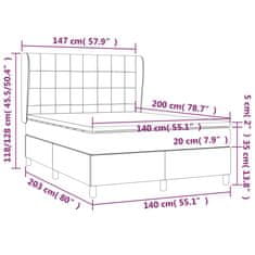 Vidaxl Box spring postelja z vzmetnico črna 140x200 cm žamet