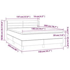 Vidaxl Box spring postelja z vzmetnico modra 140x200 cm blago