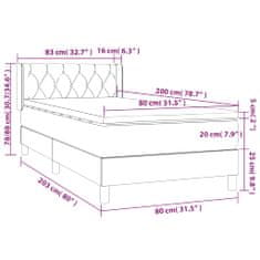 Vidaxl Box spring postelja z vzmetnico svetlo siva 80x200 cm blago