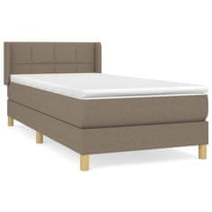 Vidaxl Box spring postelja z vzmetnico taupe 90x200 cm blago