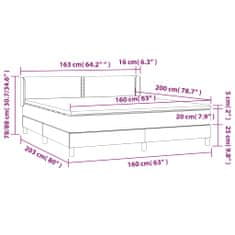 Vidaxl Box spring postelja z vzmetnico temno rjava 160x200 cm blago