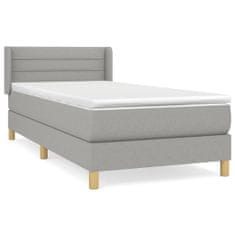 Vidaxl Box spring postelja z vzmetnico svetlo siva 80x200 cm blago