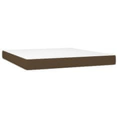 Vidaxl Box spring postelja z vzmetnico temno rjava 180x200 cm blago