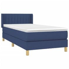 Vidaxl Box spring postelja z vzmetnico modra 100x200 cm blago