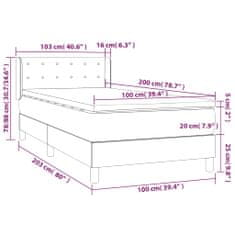 Vidaxl Box spring postelja z vzmetnico taupe 100x200 cm blago