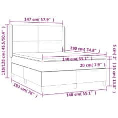 Vidaxl Box spring postelja z vzmetnico moder 140x190 cm blago