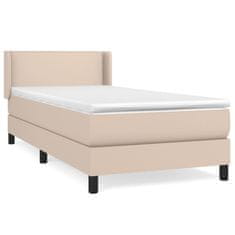 Vidaxl Box spring postelja z vzmetnico kapučino 90x200 cm umetno usnje