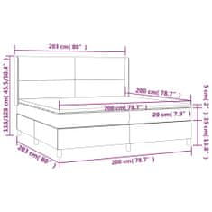 Vidaxl Box spring postelja z vzmetnico svetlo siva 200x200 cm blago