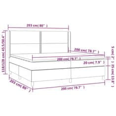 Vidaxl Box spring postelja z vzmetnico moder 200x200 cm blago