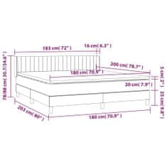 Vidaxl Box spring postelja z vzmetnico krem 180x200 cm blago