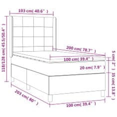 Vidaxl Box spring postelja z vzmetnico temno modra 100x200 cm žamet