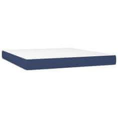 Vidaxl Box spring postelja z vzmetnico modra 160x200 cm blago