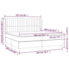 Vidaxl Box spring postelja z vzmetnico moder 200x200 cm blago