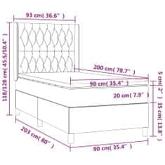 Vidaxl Box spring postelja z vzmetnico temno zelena 90x200 cm žamet