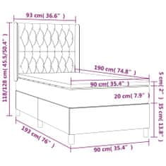 Vidaxl Box spring postelja z vzmetnico temno zelen 90x190 cm žamet