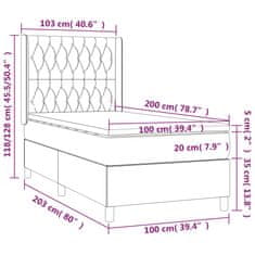 Vidaxl Box spring postelja z vzmetnico roza 100x200 cm žamet