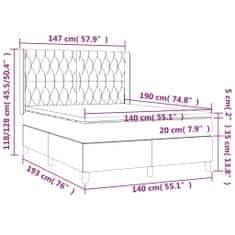 Vidaxl Box spring postelja z vzmetnico taupe 140x190 cm blago