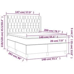 Vidaxl Box spring postelja z vzmetnico temno rjava 140x200 cm blago