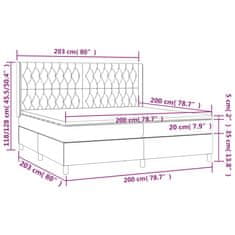 Vidaxl Box spring postelja z vzmetnico temno rjav 200x200 cm blago