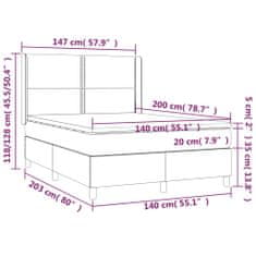 Vidaxl Box spring postelja z vzmetnico modra 140x200 cm blago