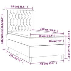 Vidaxl Box spring postelja z vzmetnico moder 90x190 cm blago