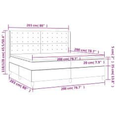 Vidaxl Box spring postelja z vzmetnico krem 200x200 cm blago