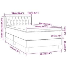 Vidaxl Box spring postelja z vzmetnico svetlo siva 90x190 cm blago