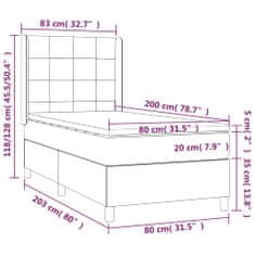 Vidaxl Box spring postelja z vzmetnico taupe 80x200 cm blago