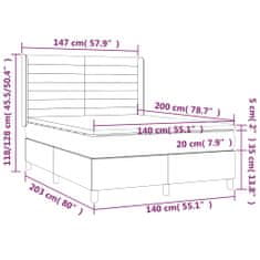 Vidaxl Box spring postelja z vzmetnico temno rjava 140x200 cm blago