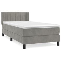 Vidaxl Box spring postelja z vzmetnico svetlo siva 80x200 cm žamet