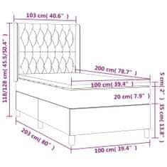 Vidaxl Box spring postelja z vzmetnico črna 100x200 cm žamet