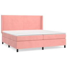 Vidaxl Box spring postelja z vzmetnico roza 200x200 cm žamet
