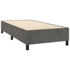 Vidaxl Box spring postelja z vzmetnico temno siv 90x190 cm žamet