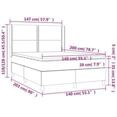 Vidaxl Box spring postelja z vzmetnico temno siva 140x200 cm blago